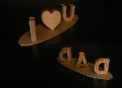 I❤️U / DAD two words in one print. (Ambigram)