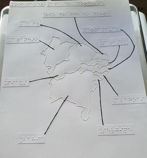 Tactile image: Brazil's northeast region Political Map
