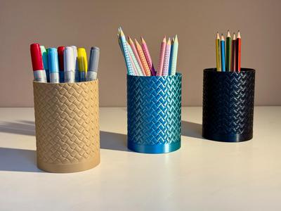 Modern Weave Pattern Design Pencil Holder / Cup