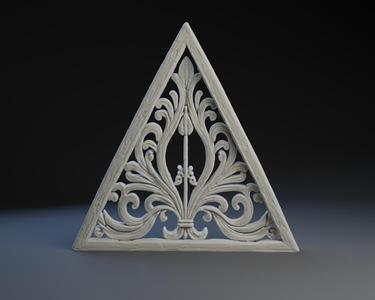 Scroll Art in an Isosceles Triangle