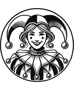 Leather Stamp 85mm Harlequin #1