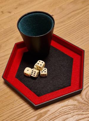 Hexagonal Dice Tray - Würfelteller