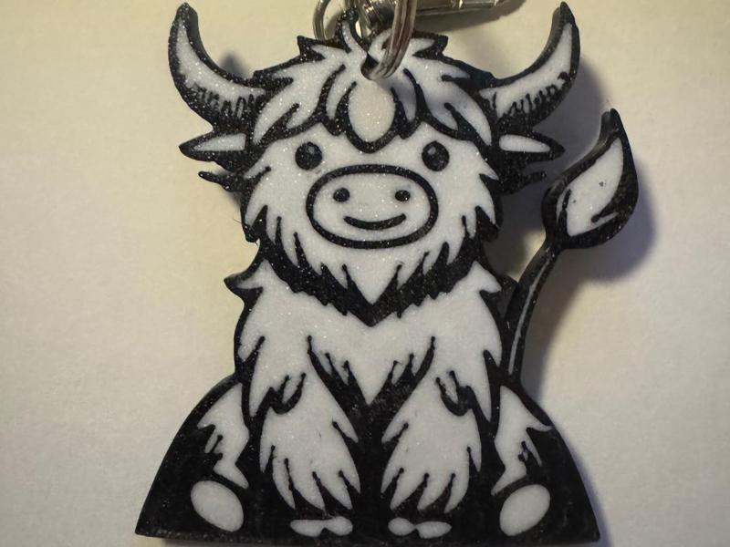 Highland Cow Keychain