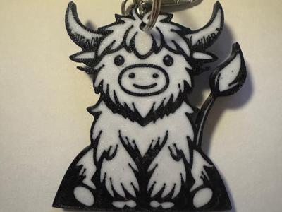 Highland Cow Keychain