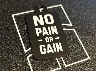 no pain no gain keychain