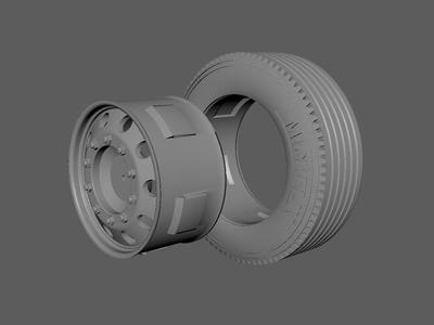 1:14 RC wheel hub and tire