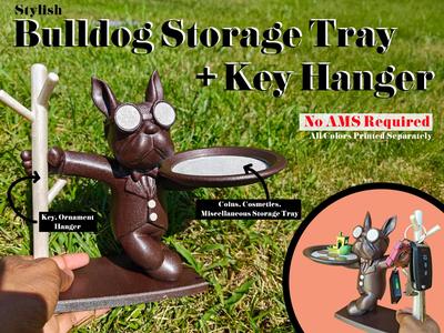 CatchAll Tray with Key Hanger - Bulldog  (No AMS)