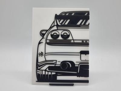 2D Wall Art Nissan Skyline GTR R33 JDM