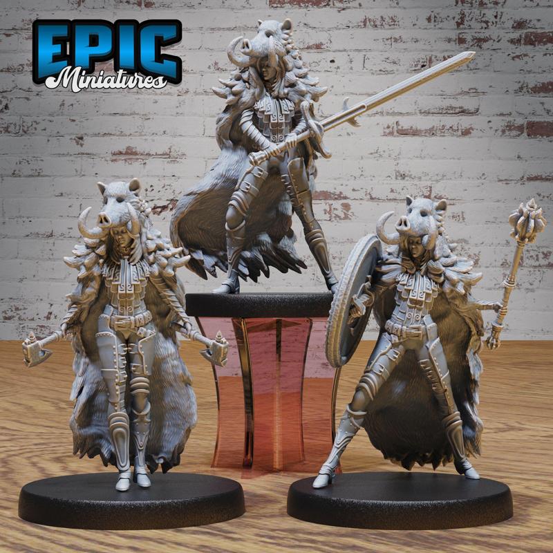 Boar Coat Warrior Lady Set / Viking Fighter / Female Seafarer / Norsemen Guard / Northern Humanoid Army / Norse Raider /  Winter & Snow Encounter
