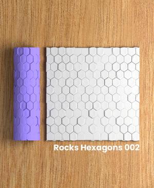Collection Green | Rocks Hexagons 002 | Polymer Clay Seamless Texture Roller