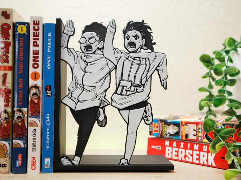 Bookend of Momo and Okarun running | DanDaDan
