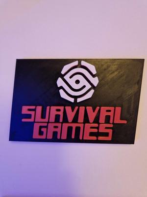 RAISED LOGO survival games sign