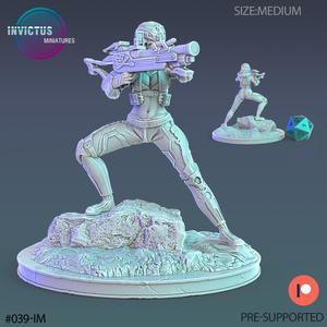 Android Spy Girl Heavy Blaster / Space Soldier / Cyberpunk Warrior / Invasion Army / Trooper Attack / Sci-Fi Encounter