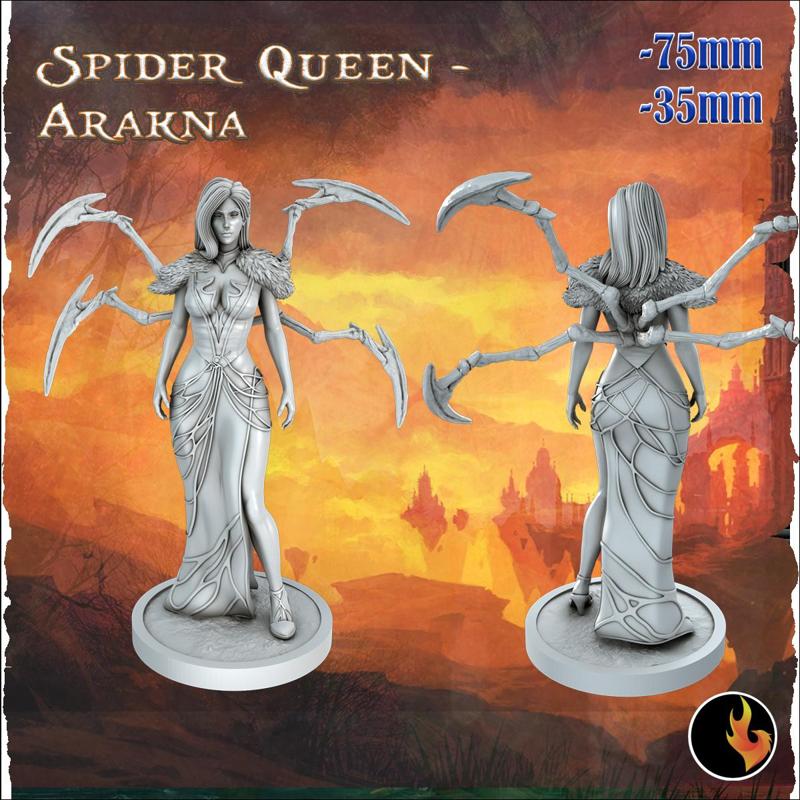 Arakna - Dark Fantasy Minis - 75mm + 35mm Scale