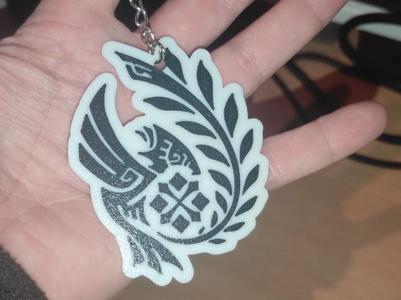 Monster Hunter Wilds logo keychain