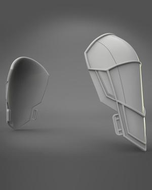 White Shoulder Armor - Black Widow