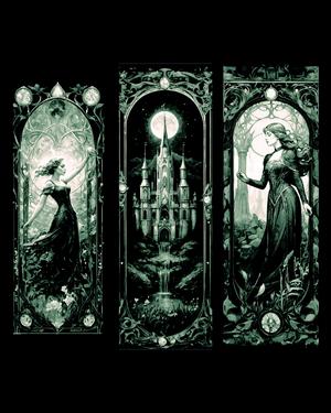 High Fantasy Designs - The lady of the Forest and the Celestial Castle - Set of Bookmarks