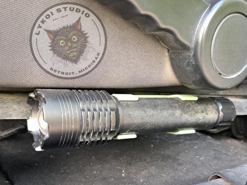 Flashlight Holder for Car Seat Rail