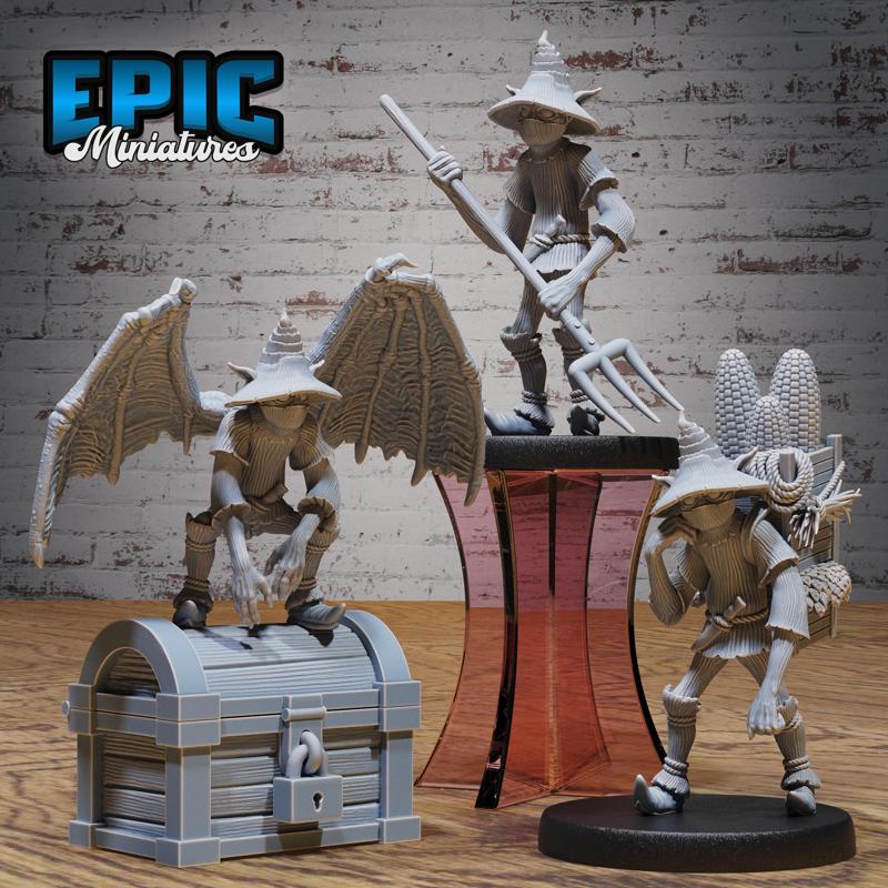 Corn Imp Set / Grain Mephit / Evil Cornfield Humanoid / Devil Farmer / Earth Elemental / Cereals Field Worker