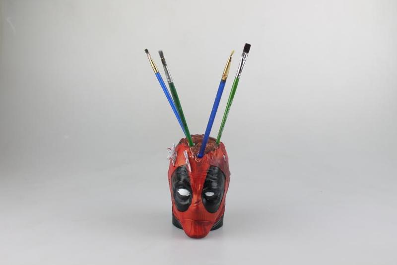 Deadpool head pencil holder