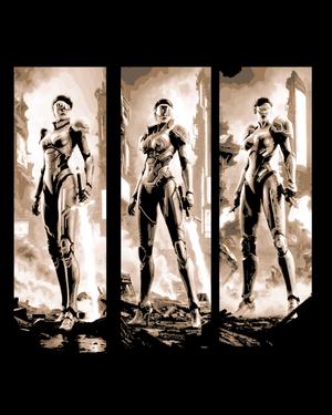the sleek armor of the Space Warrior Heroine - danger for all others - set of bookmarks 