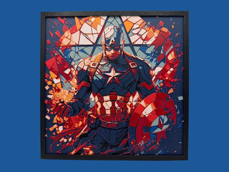 Captain America - Stained Glass Style