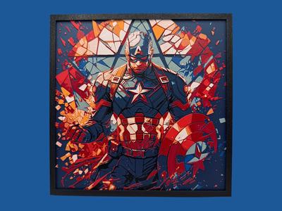 Captain America - Stained Glass Style