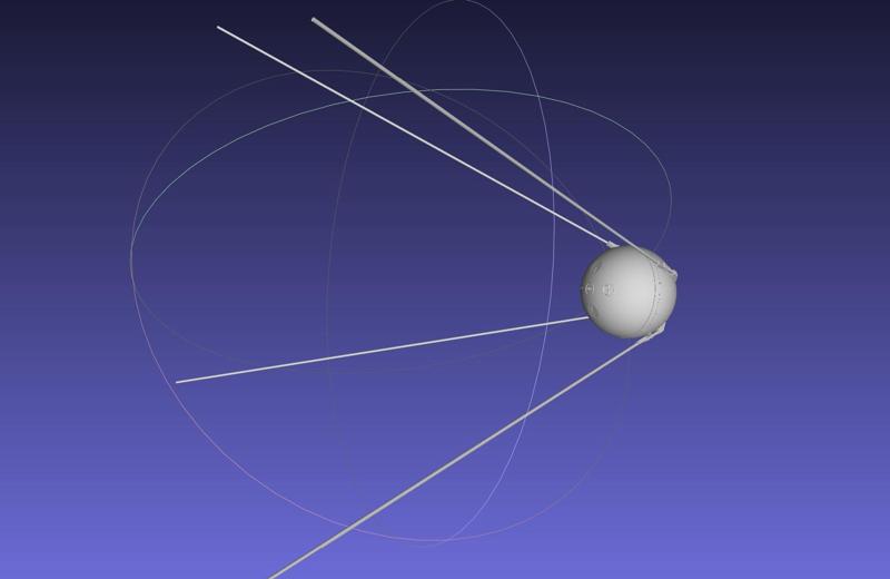 Sputnik Satellite 3D-Printable Scale Model