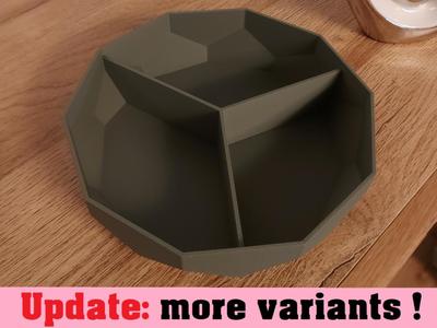 Low-Poly Tray/Bowl with and without dividers