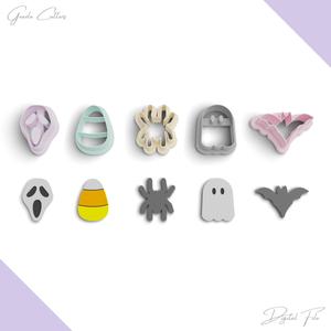 Halloween Polymer Clay Cutter Package, 5 Models, 2 Cutter Version, 5 Sizes Included, No: 963