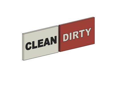 Dishwasher Clean/Dirty Sign Multicolor Plates