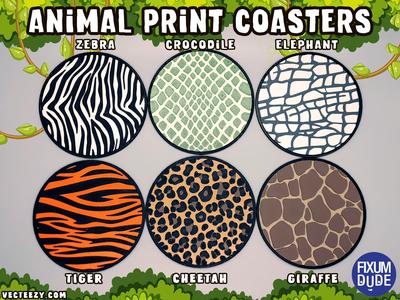 Jungle Safari Animal Print Coasters