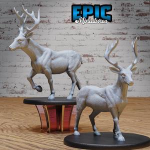 Deer Set / Hoofed Wild Animal / Stag / Antler Creature / Cervine Beast / Nature Guard / Forest Monster / Woodland Encounter