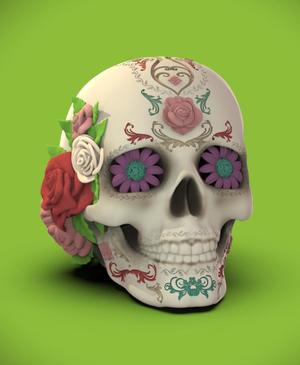 Día de Los Muertos Flower Skull