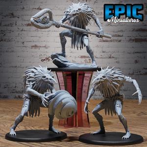 Crow Shaman Set / Bird Folk Spellcaster / Birdfolk Magician Warrior / Raven Humanoid Wizard / Magic Animal Sorcerer / Forest Encounter