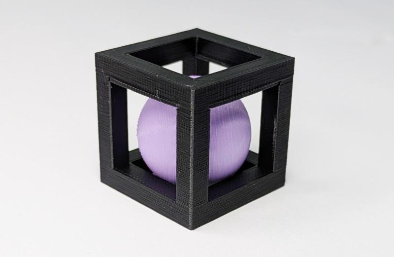 Ball Trapped in Cube (printing demo)
