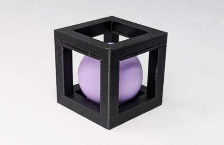 Ball Trapped in Cube (printing demo)