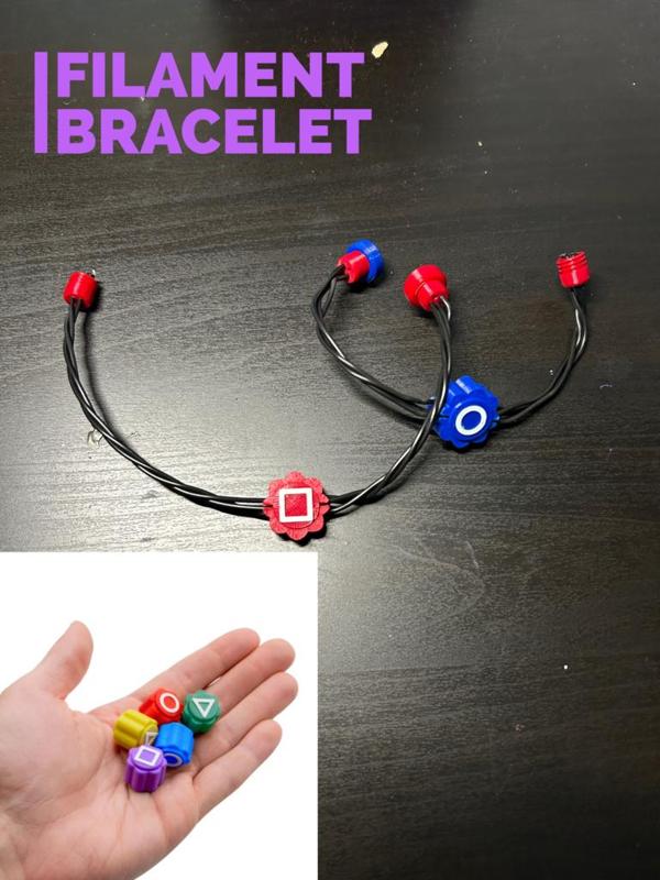  Squid Game Gonggi Bracelet – 3D Printed Wearable with Filament Thread 