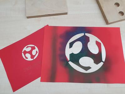 Lasercut stencil for FabLab-Logo