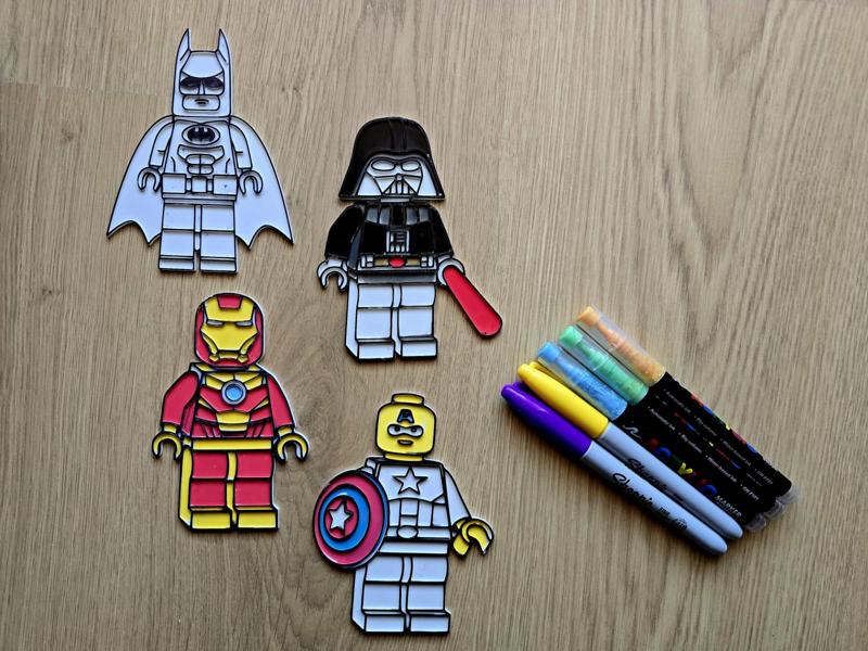 LEG0 DIY Coloring Pack Batman Ironman Darth Cap