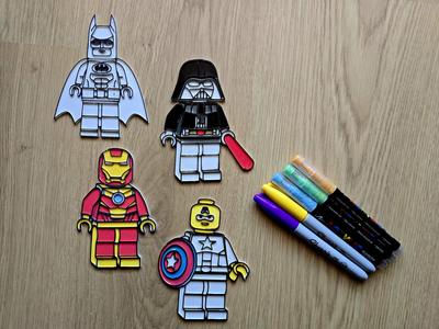 LEG0 DIY Coloring Pack Batman Ironman Darth Cap