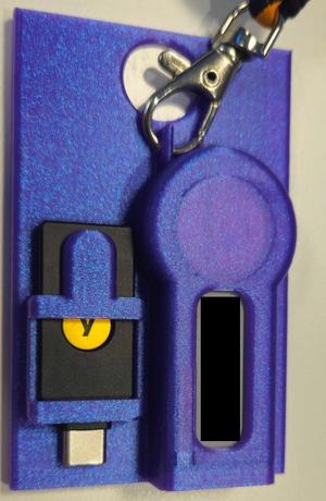 Badge with RSA and Yubikey holder. 