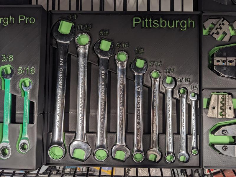 Pittsburgh 9 pc. Standard Wrench Set Gridfinity