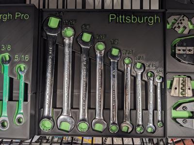 Pittsburgh 9 pc. Standard Wrench Set Gridfinity
