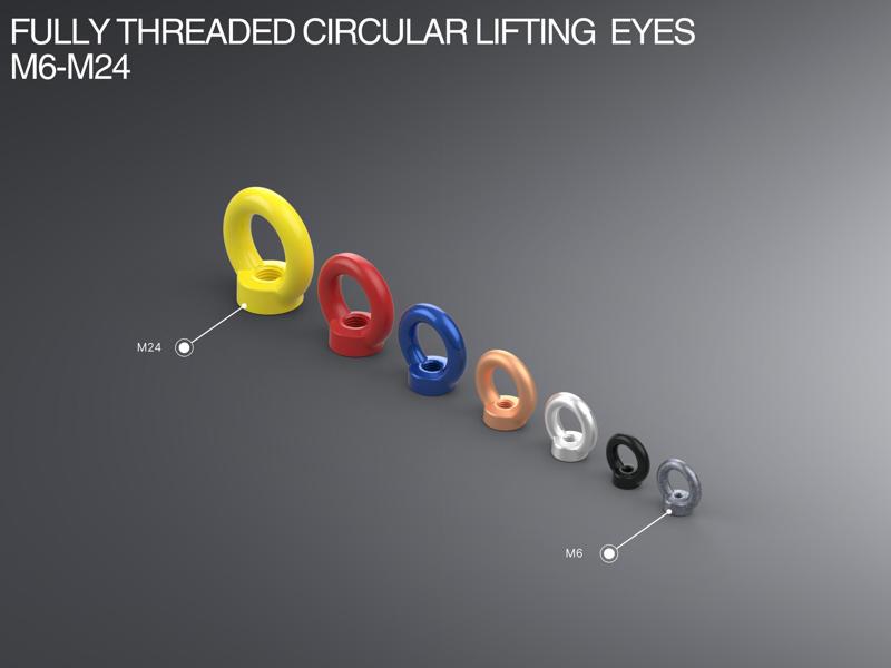 Fully Threaded Circular Lifting Eyes M6-M24