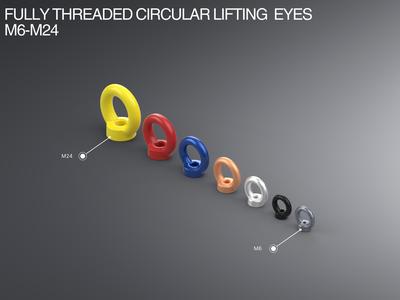 Fully Threaded Circular Lifting Eyes M6-M24