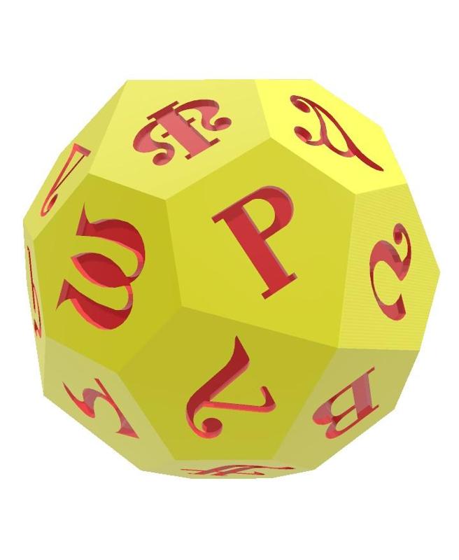 Coptic Alphabet d32 Polyhedral Die