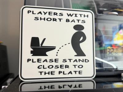 PLAYERS WITH SHORT BATS. PLEASE STAND CLOSER TO 