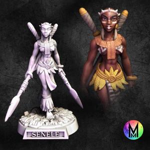Female Fighter  - Senele the Spear wielding fighter.  ( Female Human PoC Battle Master)