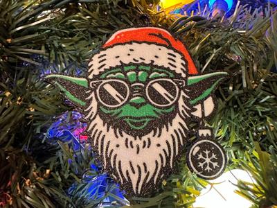 Hipster Yoda Star Wars Christmas Ornament